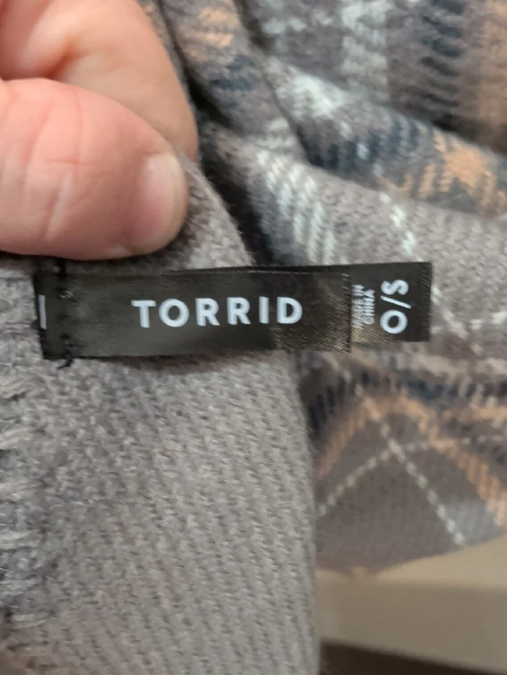 torrid Taupe Plaid Wrap Cape with Self-Tie Belt